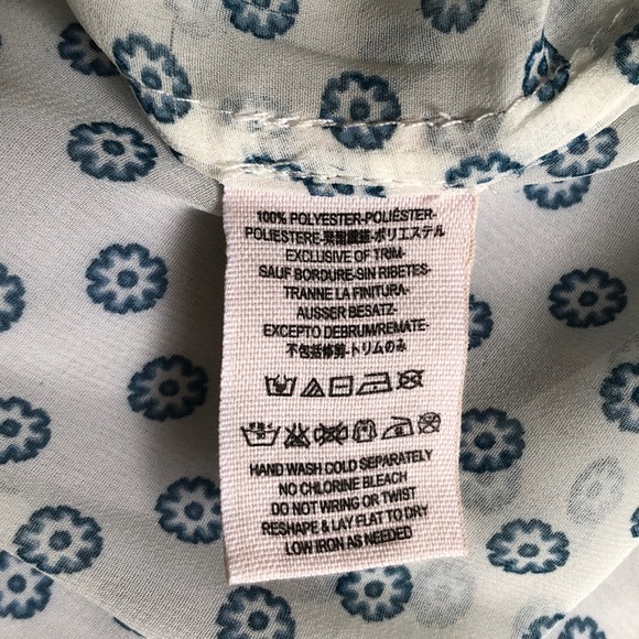 Sheer Teal & Ivory Free People button down. Sz M - Picture 6 of 7